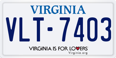 VA license plate VLT7403
