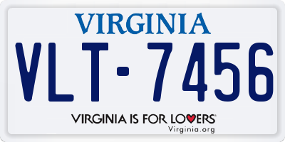 VA license plate VLT7456