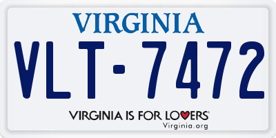 VA license plate VLT7472
