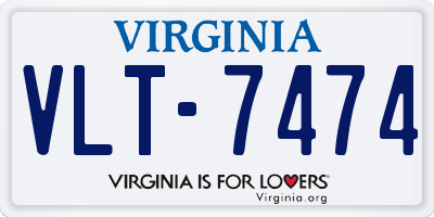 VA license plate VLT7474