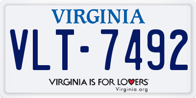 VA license plate VLT7492