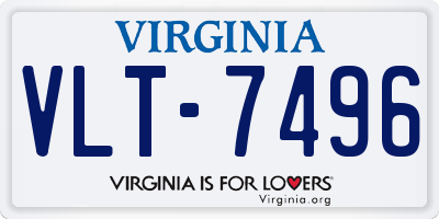 VA license plate VLT7496