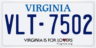 VA license plate VLT7502