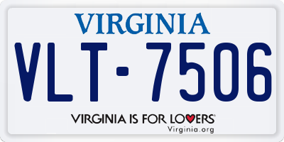 VA license plate VLT7506