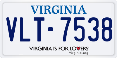 VA license plate VLT7538