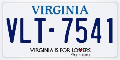 VA license plate VLT7541
