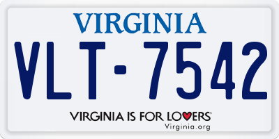 VA license plate VLT7542