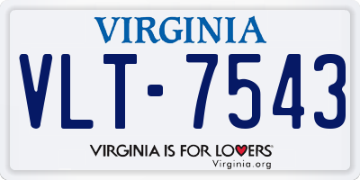 VA license plate VLT7543