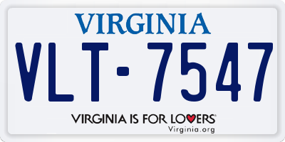 VA license plate VLT7547