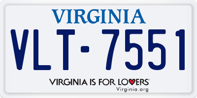 VA license plate VLT7551