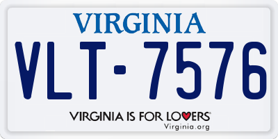 VA license plate VLT7576