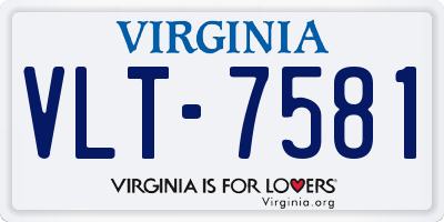 VA license plate VLT7581