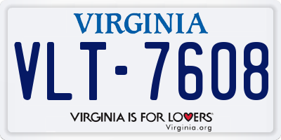 VA license plate VLT7608