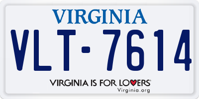 VA license plate VLT7614
