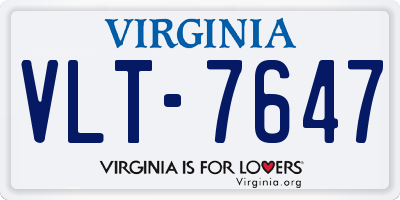 VA license plate VLT7647