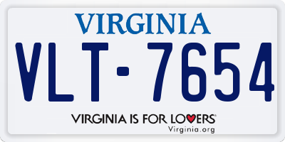 VA license plate VLT7654