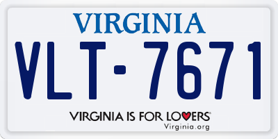 VA license plate VLT7671