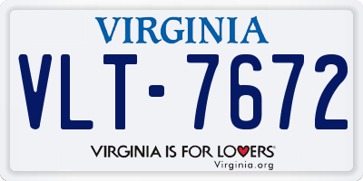 VA license plate VLT7672