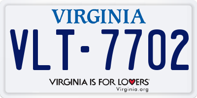 VA license plate VLT7702