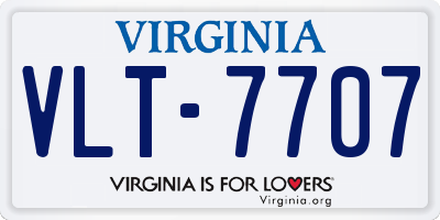 VA license plate VLT7707