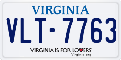 VA license plate VLT7763