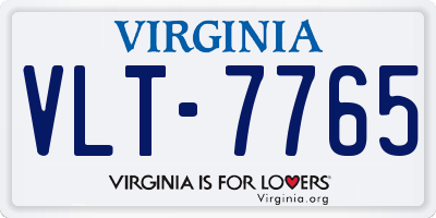 VA license plate VLT7765