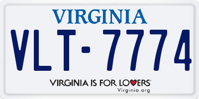 VA license plate VLT7774