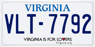 VA license plate VLT7792