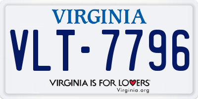 VA license plate VLT7796