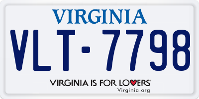 VA license plate VLT7798