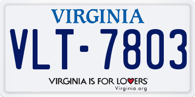 VA license plate VLT7803