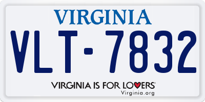 VA license plate VLT7832