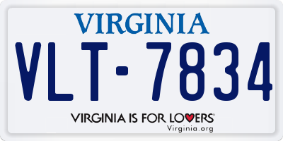 VA license plate VLT7834