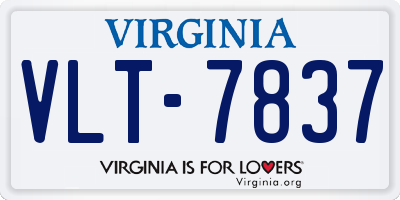 VA license plate VLT7837