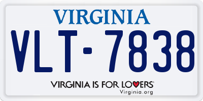VA license plate VLT7838
