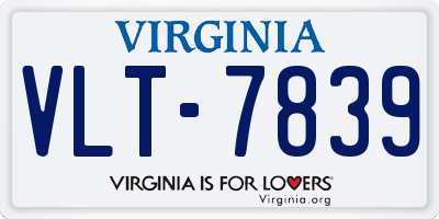 VA license plate VLT7839