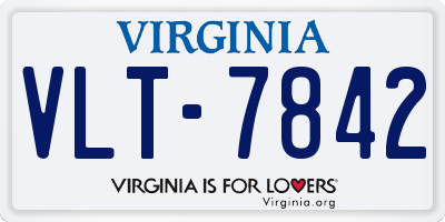 VA license plate VLT7842