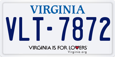 VA license plate VLT7872