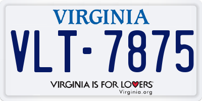 VA license plate VLT7875