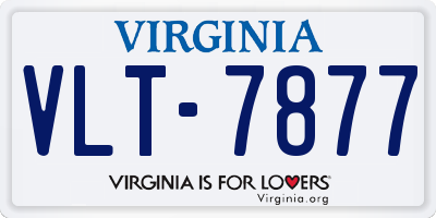 VA license plate VLT7877