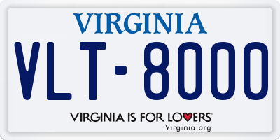 VA license plate VLT8000
