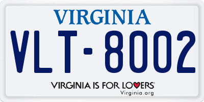 VA license plate VLT8002