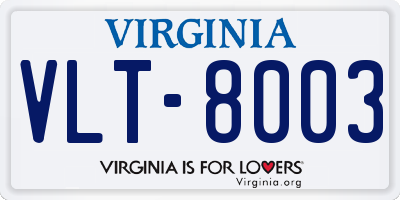 VA license plate VLT8003