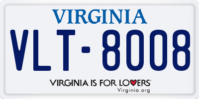 VA license plate VLT8008