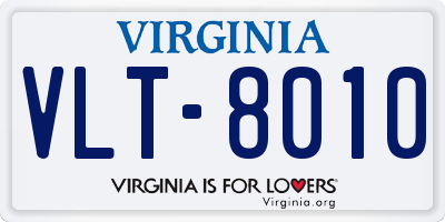 VA license plate VLT8010