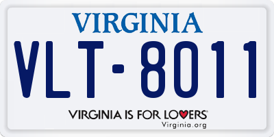 VA license plate VLT8011