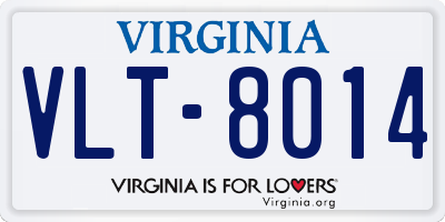 VA license plate VLT8014