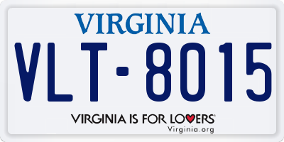 VA license plate VLT8015
