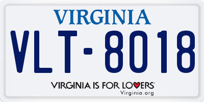VA license plate VLT8018