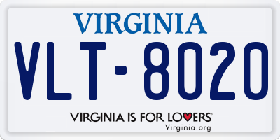 VA license plate VLT8020